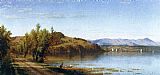 Famous Bay Paintings - South Bay, on the Hudson, near Hudson, New York